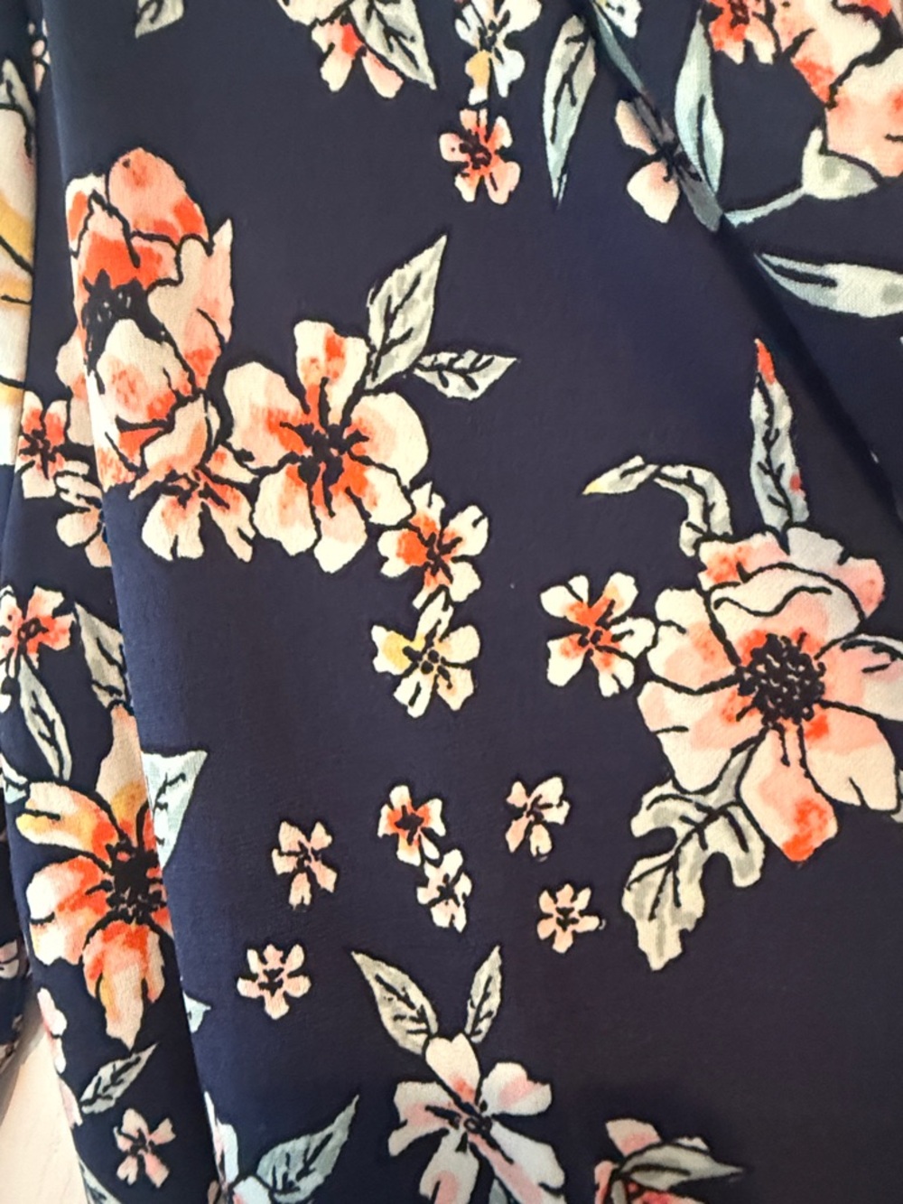 Maurices Navy Floral Wrap Romper with Pink & Cream Flowers - Picture 3 of 8